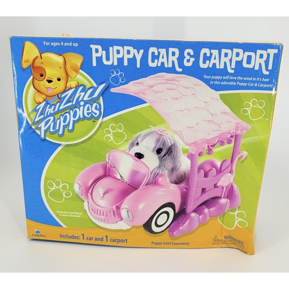 New Zhu Zhu Puppies Puppy Car and Carport Zhu Zhu Pets